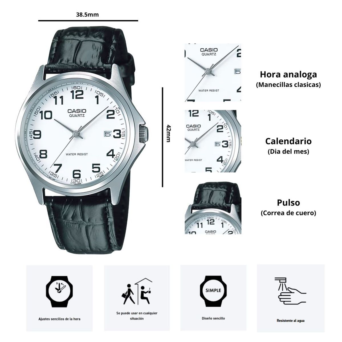 CASIO - Reloj Hombre Casio Referencia MTP-1183E-7B Diseño Casual