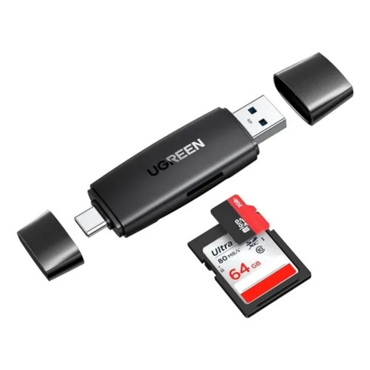 UGREEN - Ugreen Adaptador Doble Puerto Usb-c/usb 3.0 Lector Tarjetas