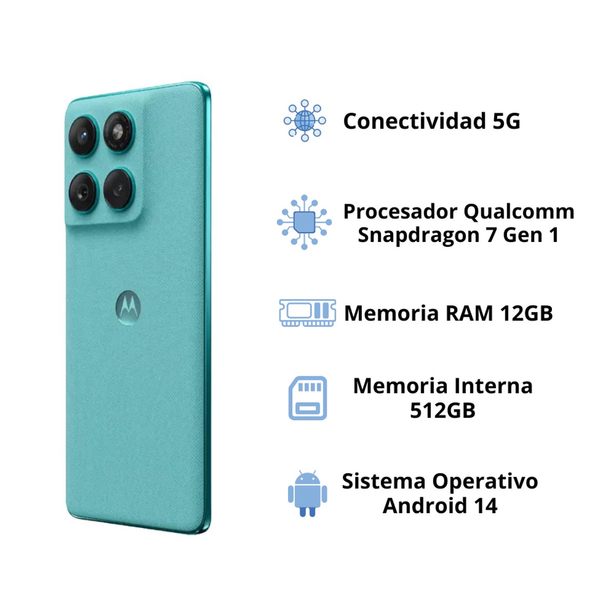 MOTOROLA - Celular Motorola Moto Edge 60 Fusion 256GB 8GB - Verde