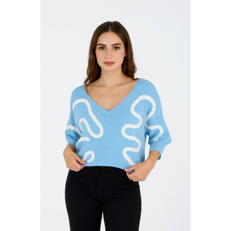 MOLGOA - Suéter para Mujer Cuello V- The Garden