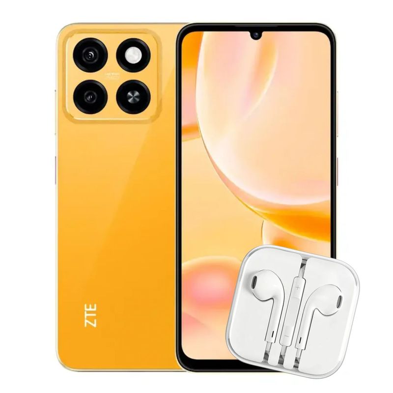 ZTE - Celular ZTE Blade A55 4GB 128GB Orange + Audifonos Alambricos