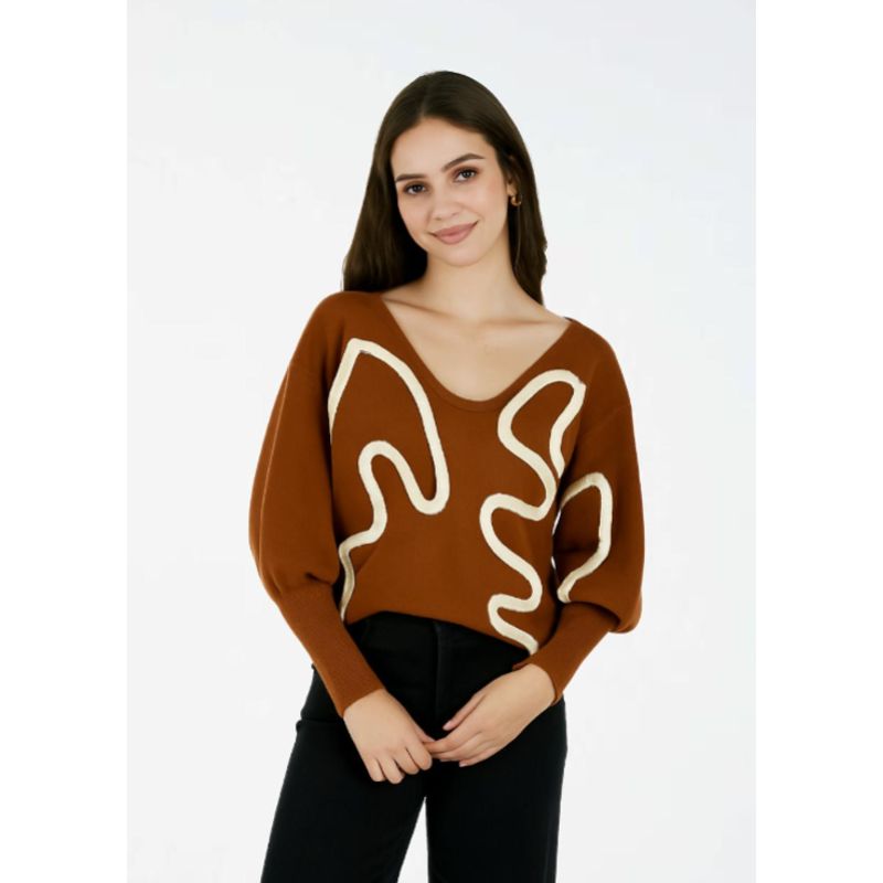 MOLGOA - Suéter para Mujer Cuello V- The Garden
