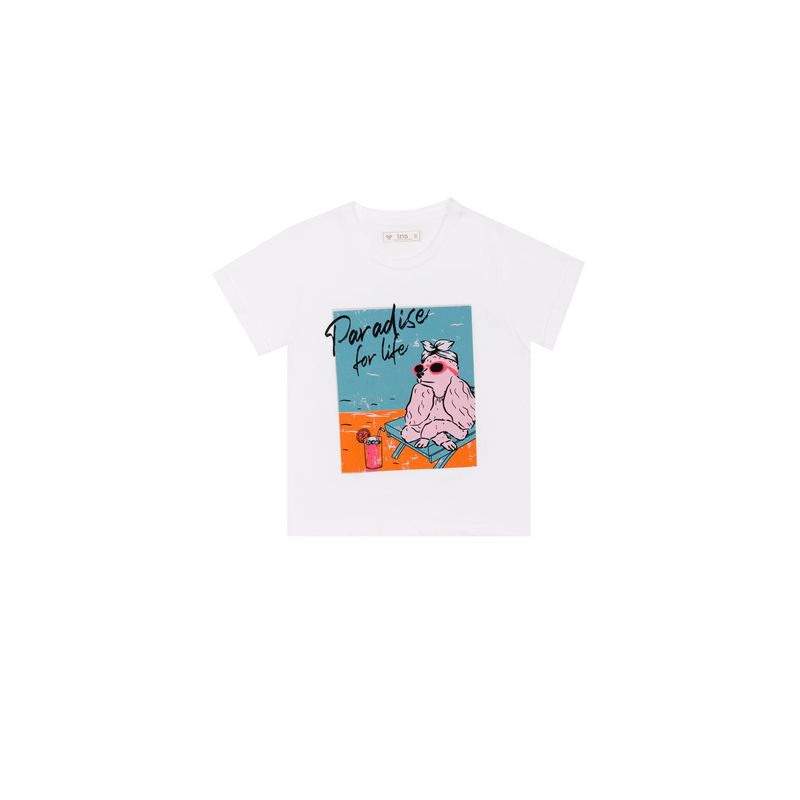 TENNIS - Camiseta estampada blanca para niña