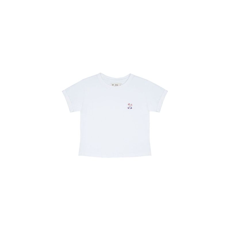 TENNIS - Camiseta blanca con bordado decorativo para niña