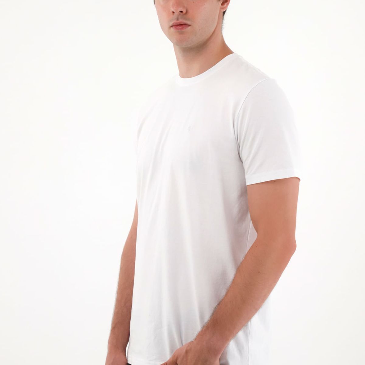 TENNIS - Camiseta manga corta en 100% algodón blanca para hombre