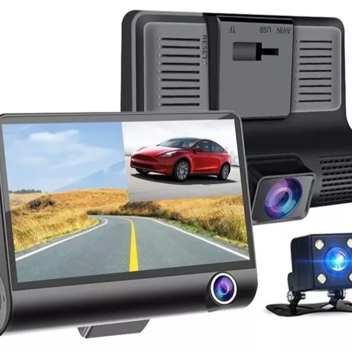 GENERICO - Cámara Para Carro Dvr 3 En 1 Full Hd 1080p Dual Cam Dvr Car