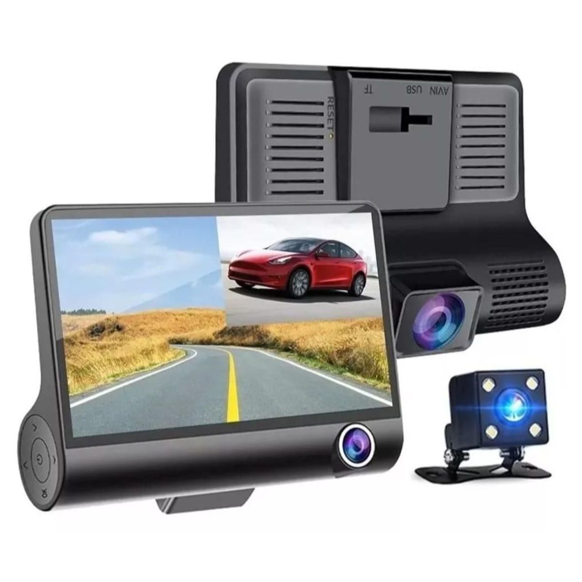 GENERICO - Cámara Para Carro Dvr 3 En 1 Full Hd 1080p Dual Cam Dvr Car