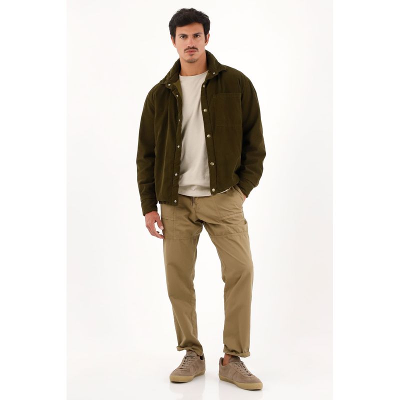 TENNIS - Abrigo en corduroy verde para hombre
