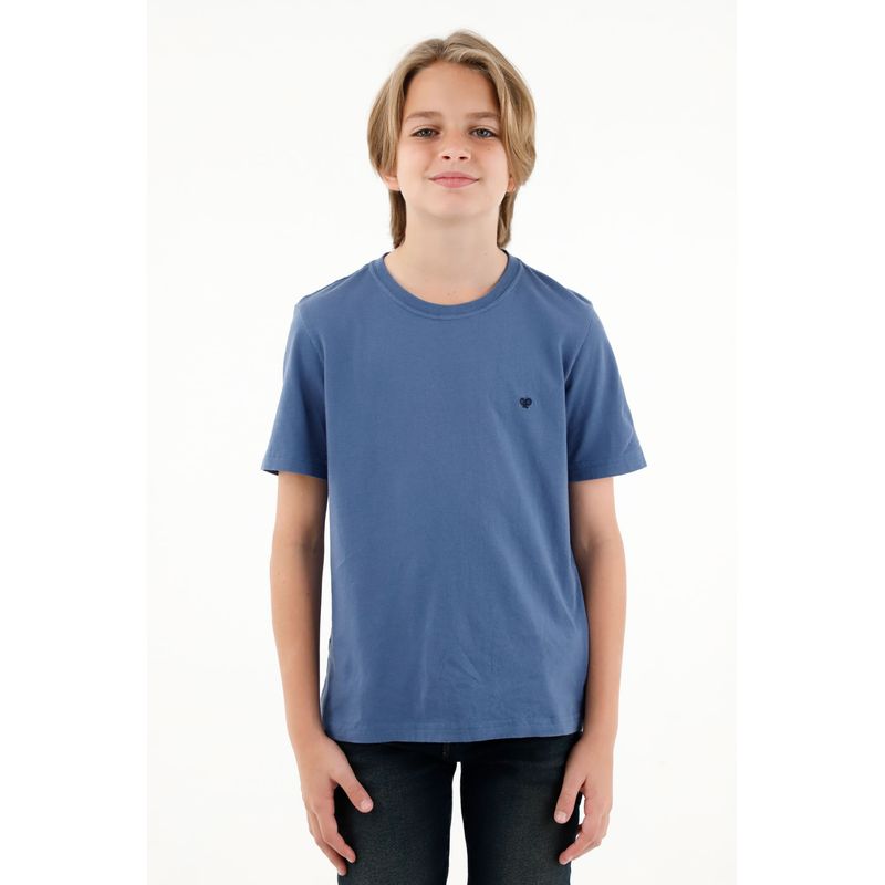 TENNIS - Camiseta azul cuello redondo para niño
