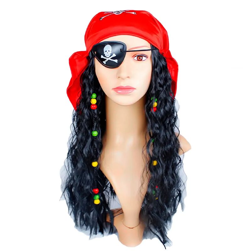 GENERICO - Accesorios De Pirata Para Disfraz Parche Peluca Y Pañoleta