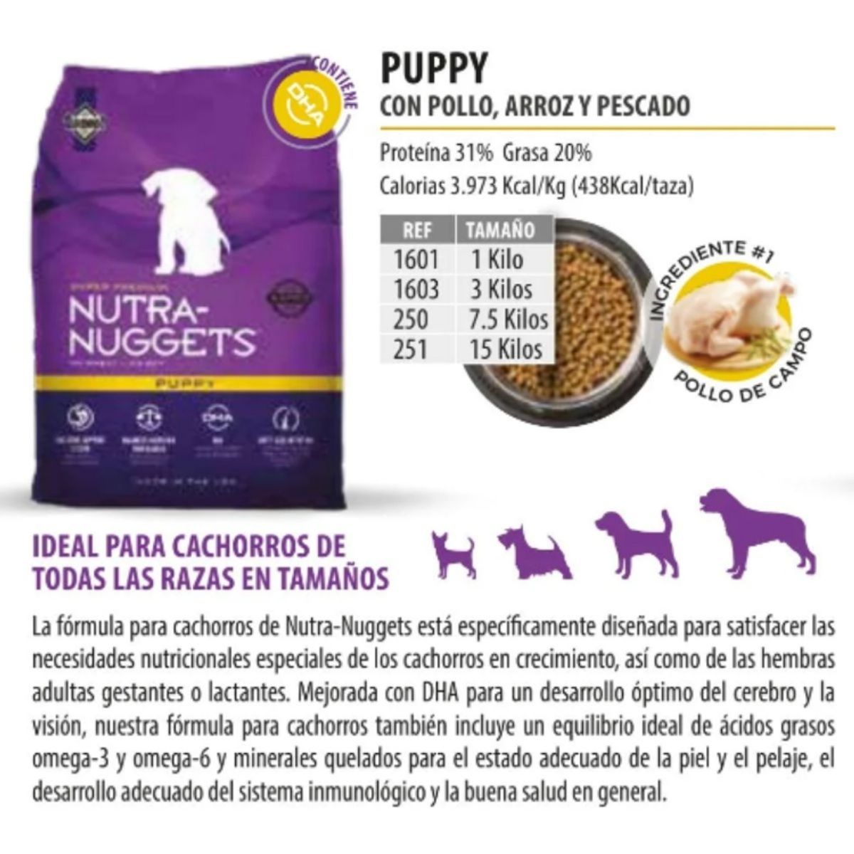 NUTRA NUGGETS - Nutra Nuggets Cachorros Puppy – 7.5 kg