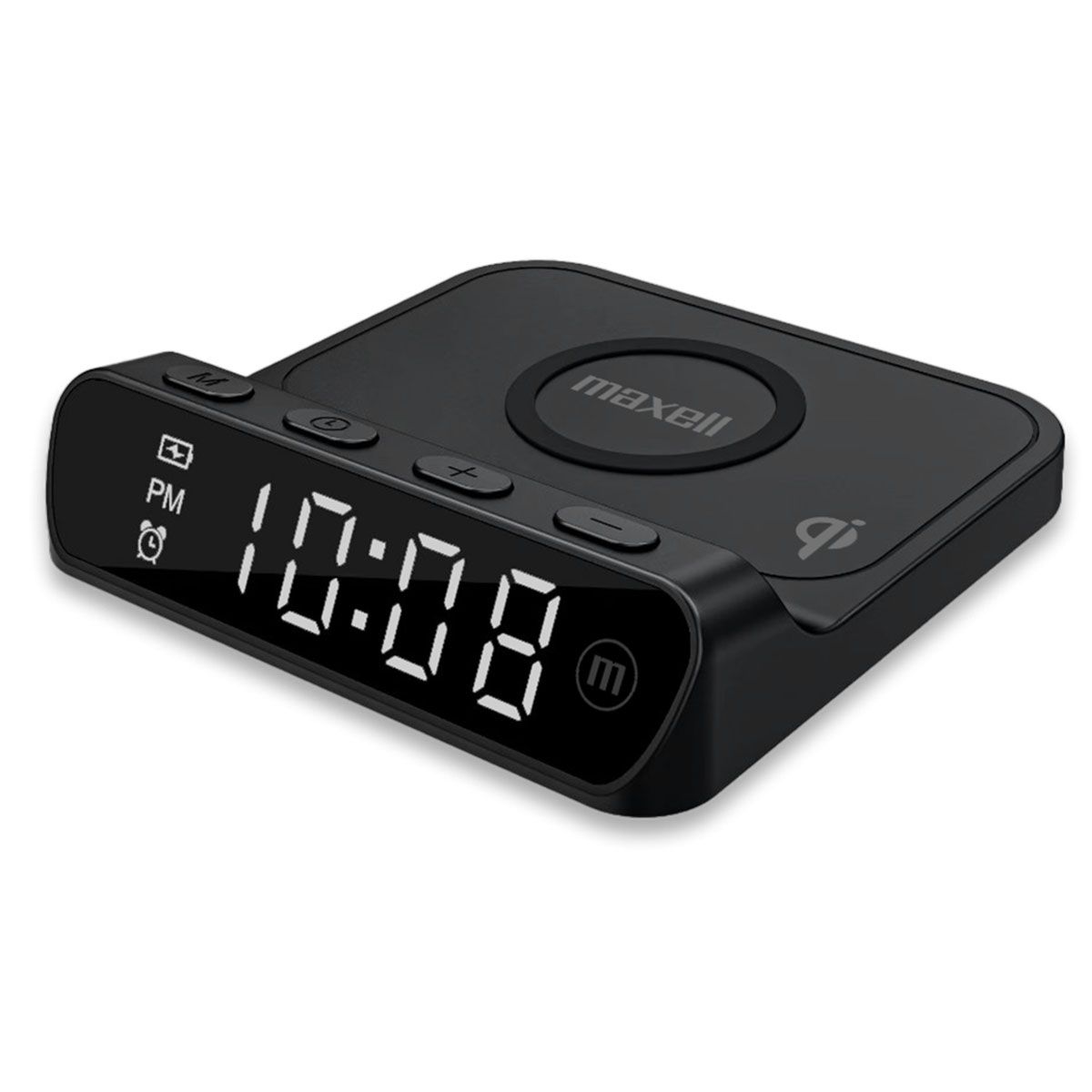 MAXELL - Cargador Inalámbrico Maxell Con Reloj Qiac-115 Usb A - Usbc