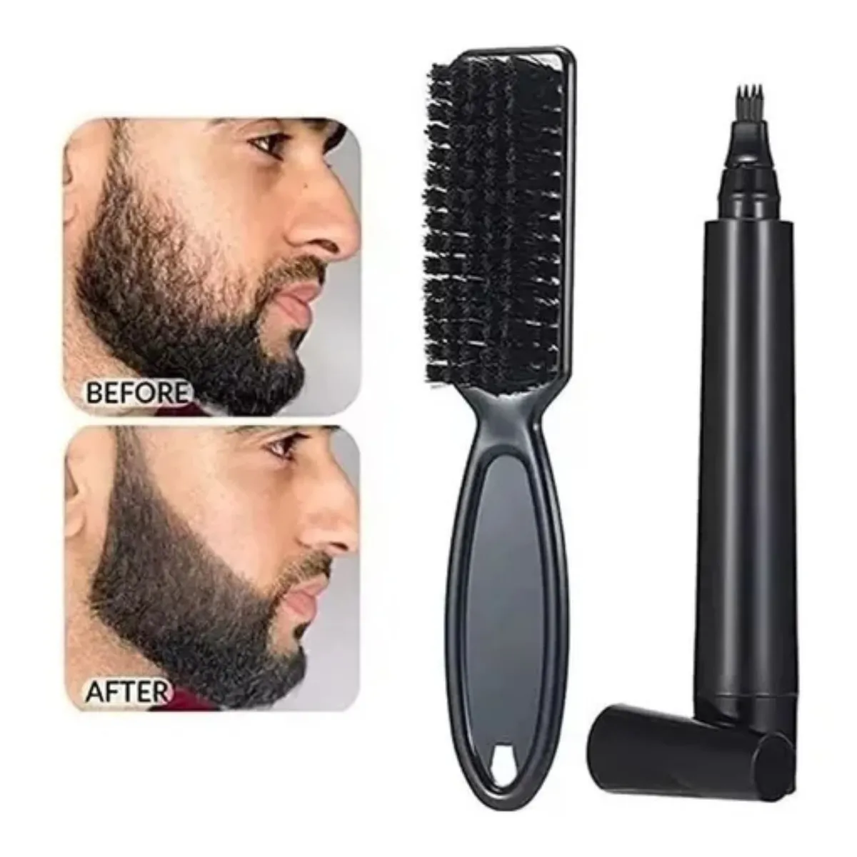 GENERICO - Boligrafo Lapiz Perfilador Barba + Cepillo