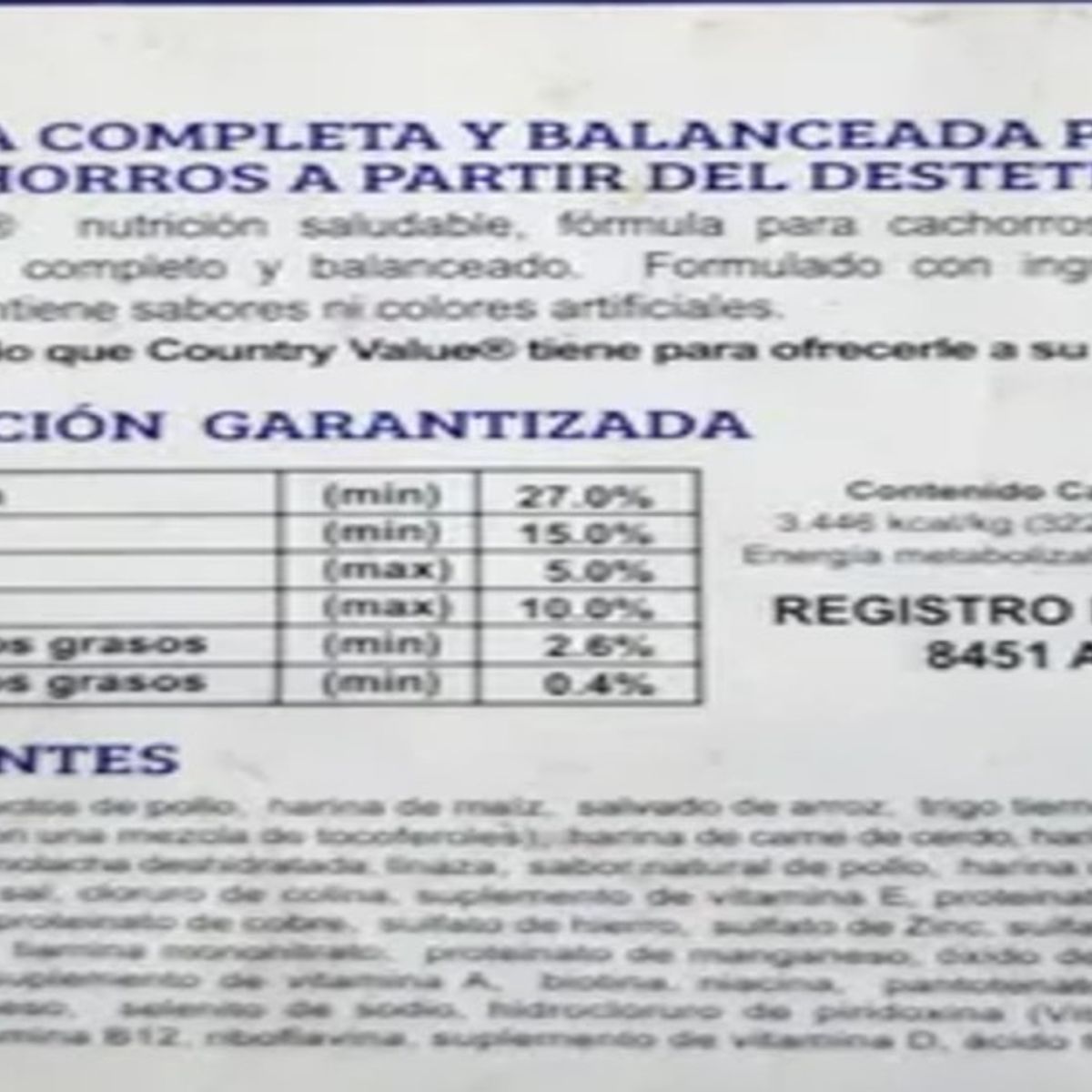 COUNTRY VALUE - Country Value Cachorros Puppy – 18 kg