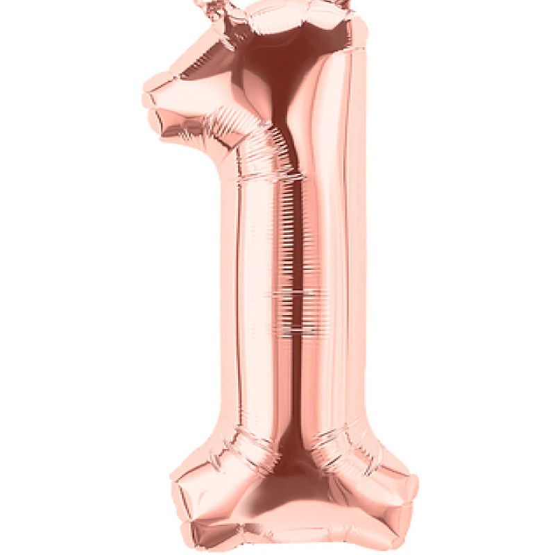 GENERICO - GLOBO METALIZADO NUMERO 1 ORO ROSA 32"