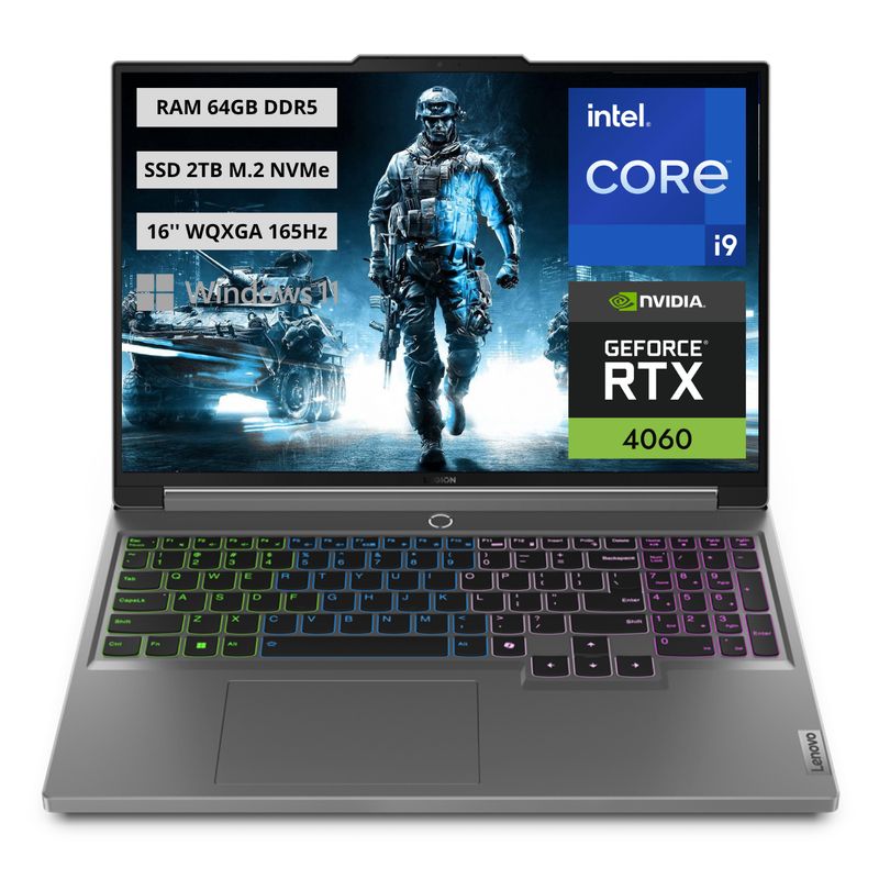 LENOVO - Portatil Gamer Lenovo Legion Intel Core i9-14900HX RAM 64GB SSD 2TB RTX 4060 8GB