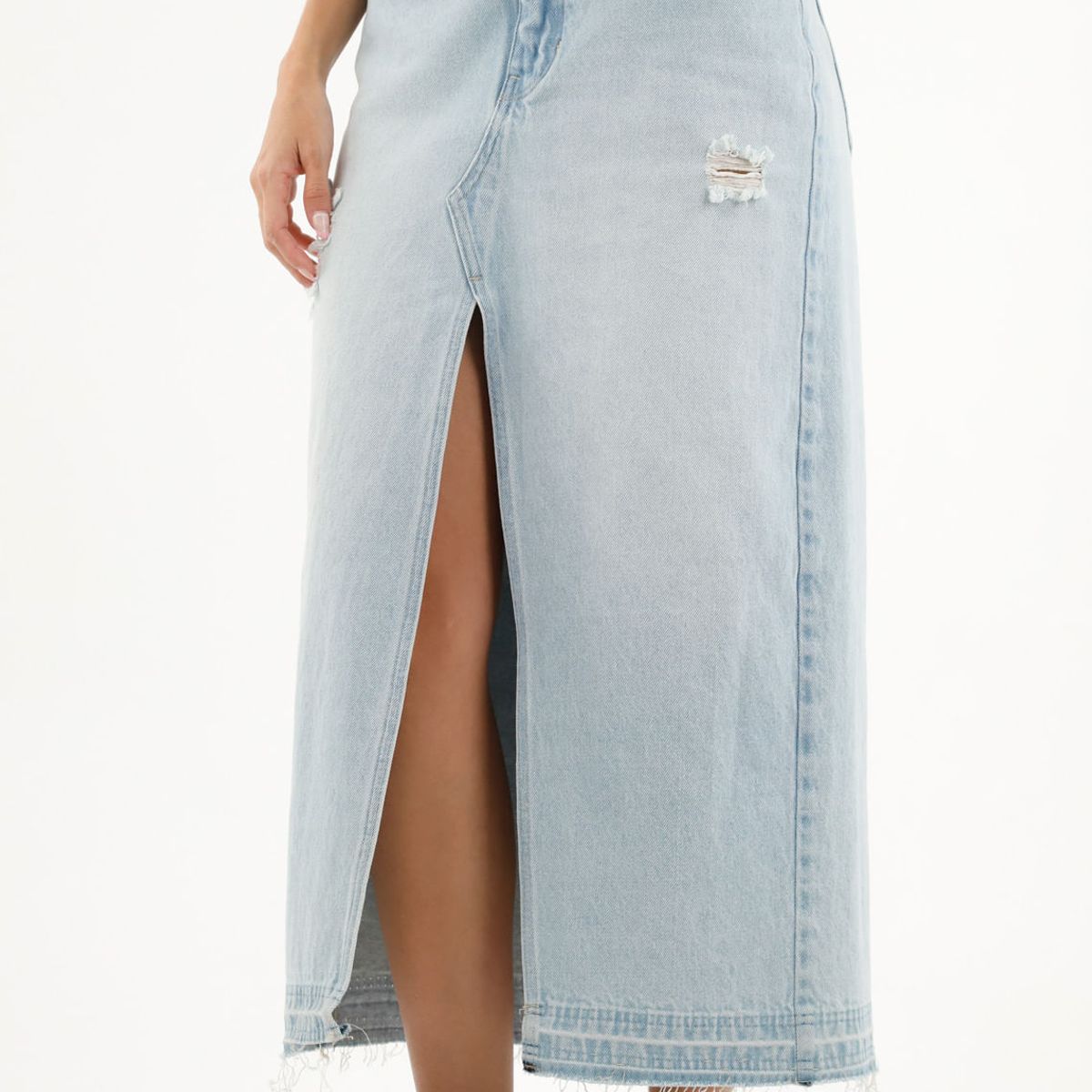 TOPMARK - Falda azul en denim para mujer