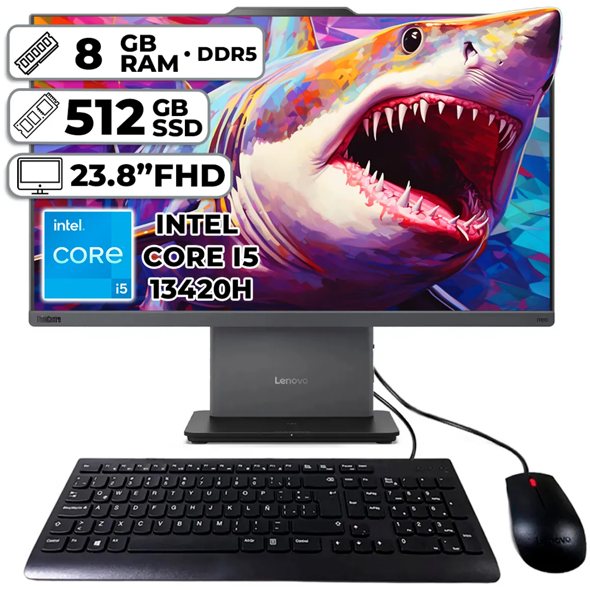 LENOVO - LENOVO TODO EN UNO NEO 50A GEN5  CORE i5  8GB RAM  512GB SSD  238″ FHD