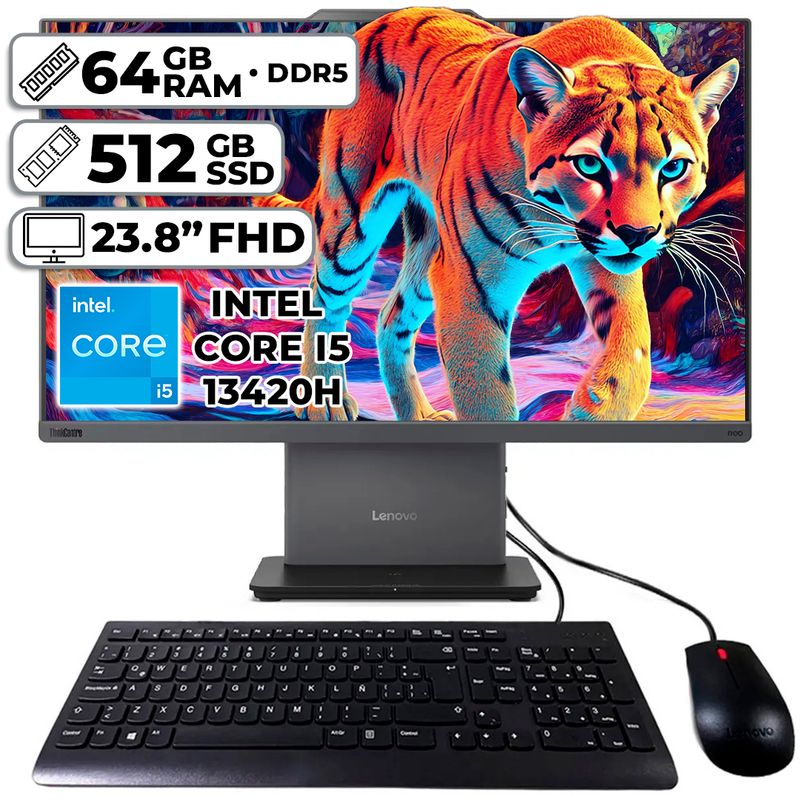 LENOVO - TODO EN UNO LENOVO NEO 50A GEN5 INTEL CORE I5-13420H 64GB RAM 512GB SSD 238″ FHD