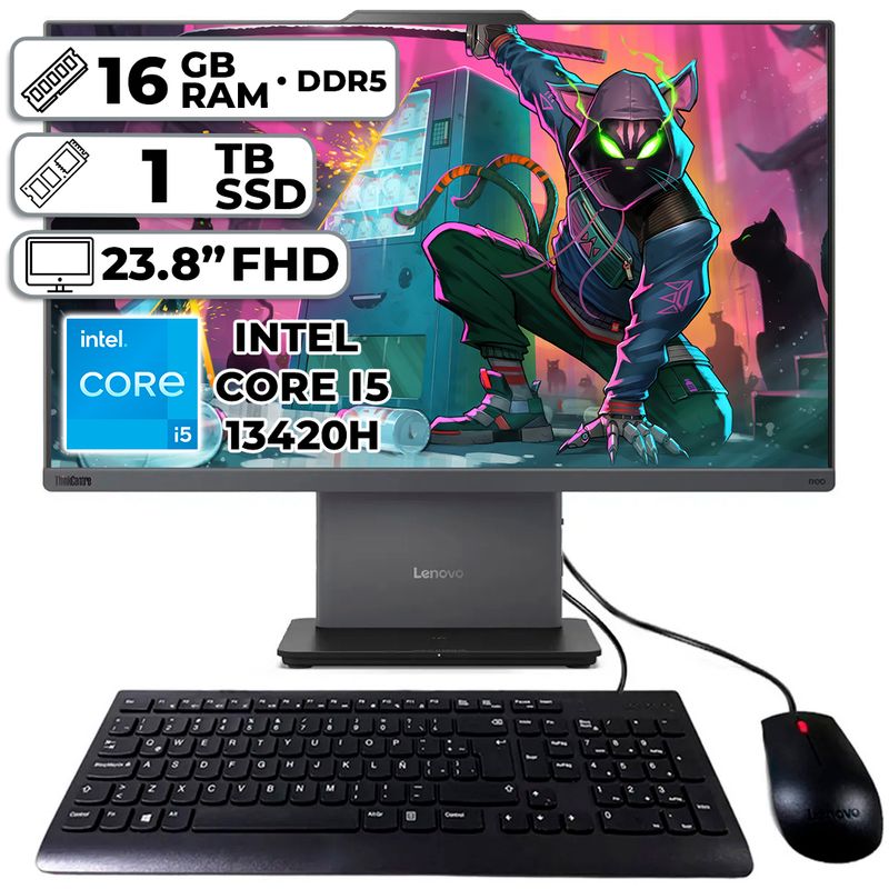 LENOVO - TODO EN UNO LENOVO NEO 50A GEN5 INTEL CORE I5-13420H 16GB RAM 1TB SSD 238″ FHD