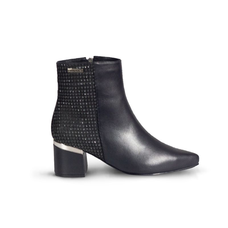 SANTORINI - Botines Moda Mujer Menisa Cuero Negro