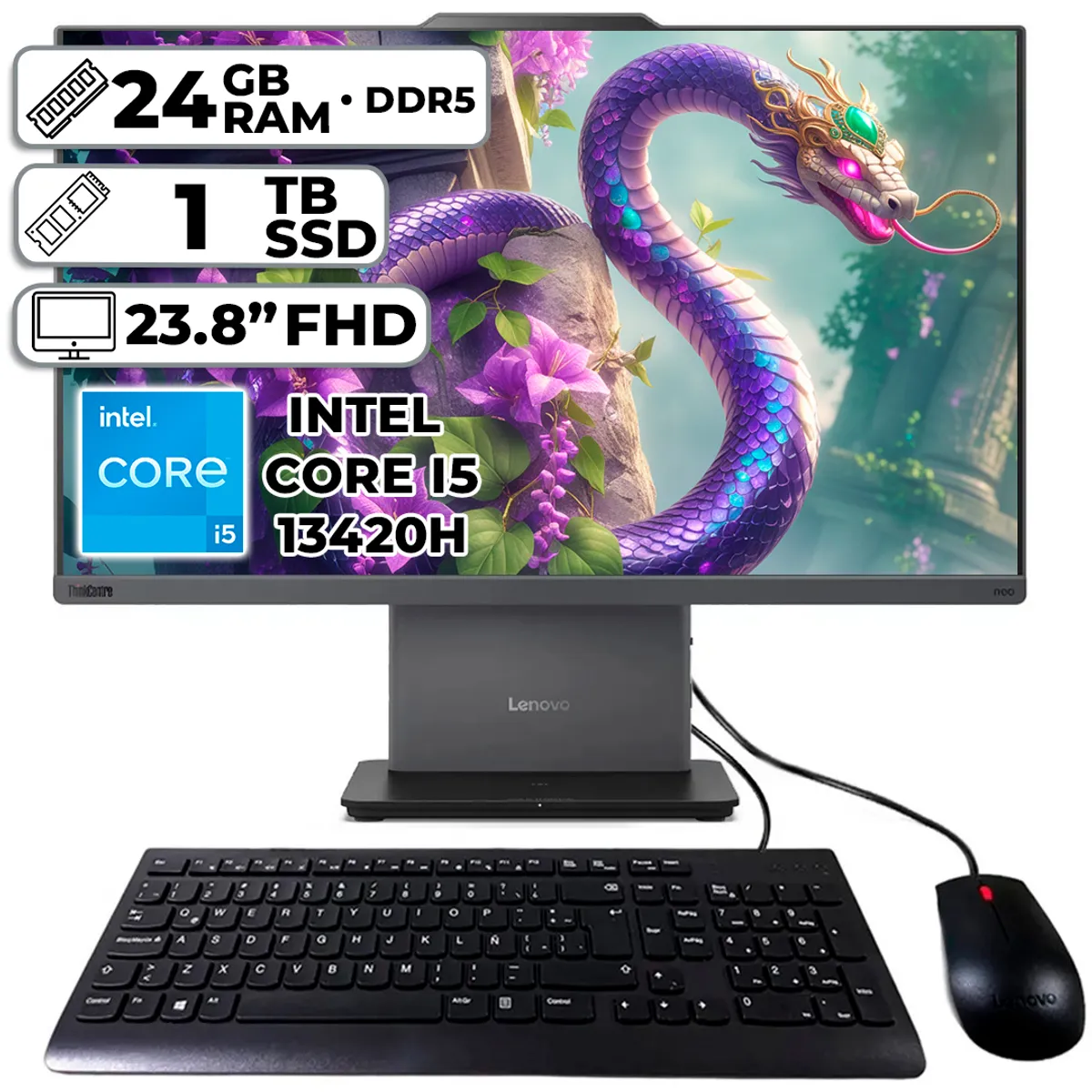 LENOVO - TODO EN UNO LENOVO NEO 50A GEN5 INTEL CORE I5-13420H 24GB RAM 1TB SSD 238″ FHD