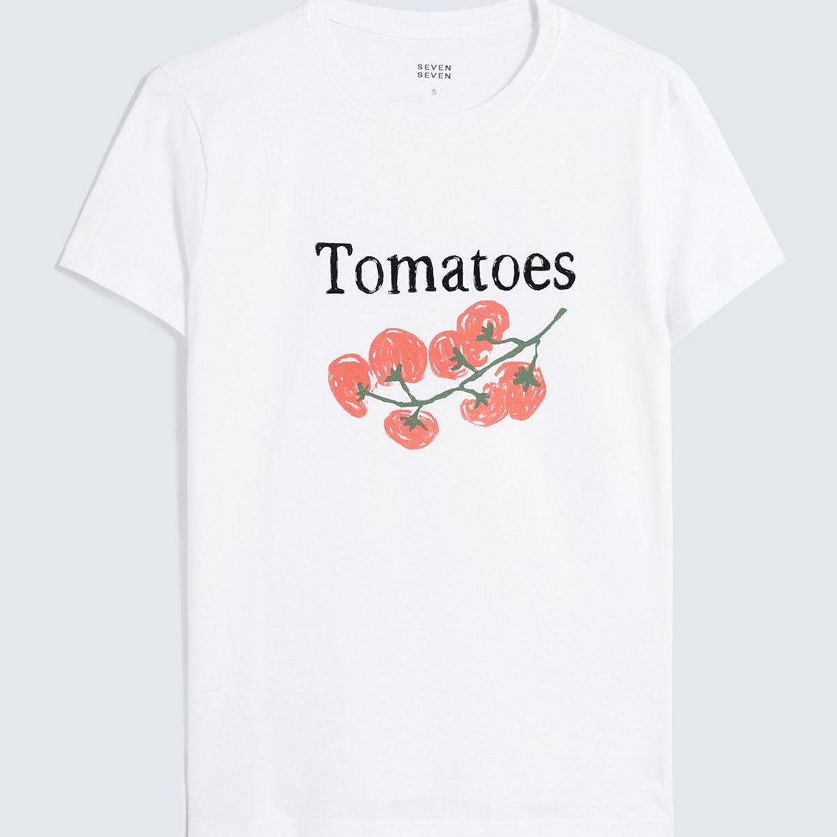 SEVEN SEVEN - Camiseta Estampada Tomates  Para Mujer Marfil Seven Seven