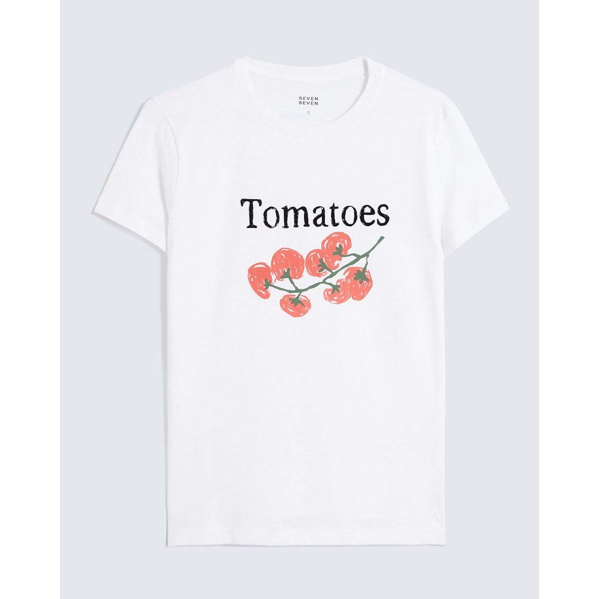SEVEN SEVEN - Camiseta Estampada Tomates  Para Mujer Marfil Seven Seven