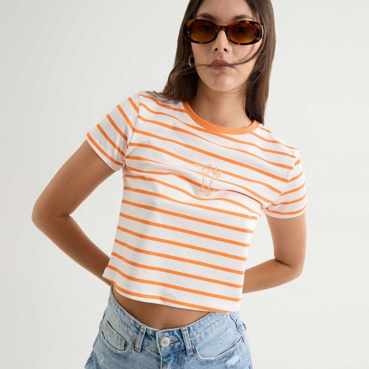 SEVEN SEVEN - Camiseta De Mujer  Color Naranja Marca Seven Seven #28096293