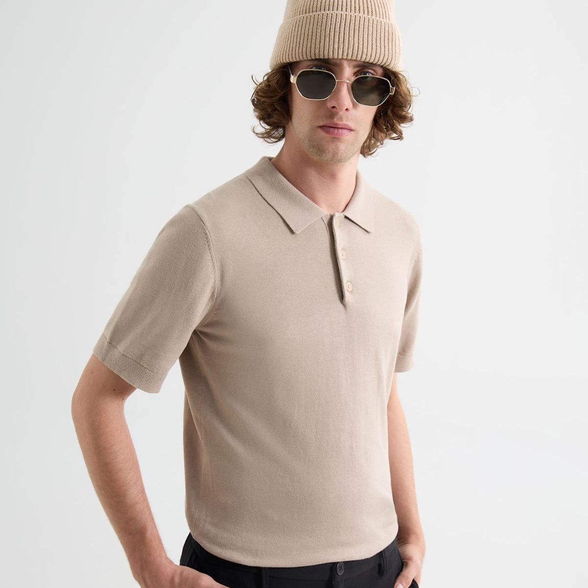 SEVEN SEVEN - Polo De Hombre  Color Arena Marca Seven Seven #45110886