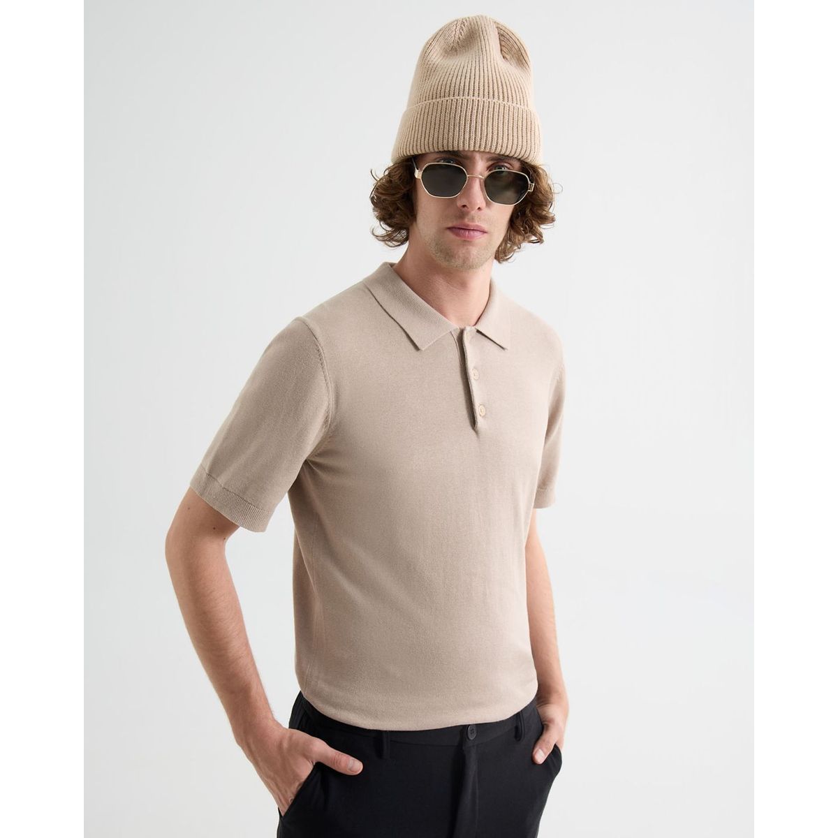 SEVEN SEVEN - Polo De Hombre  Color Arena Marca Seven Seven #45110886