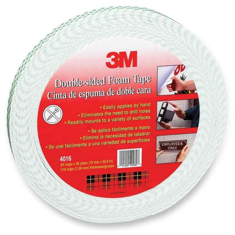 3M - Cinta de espuma 3M 4016 doble cara 116 34x36yds