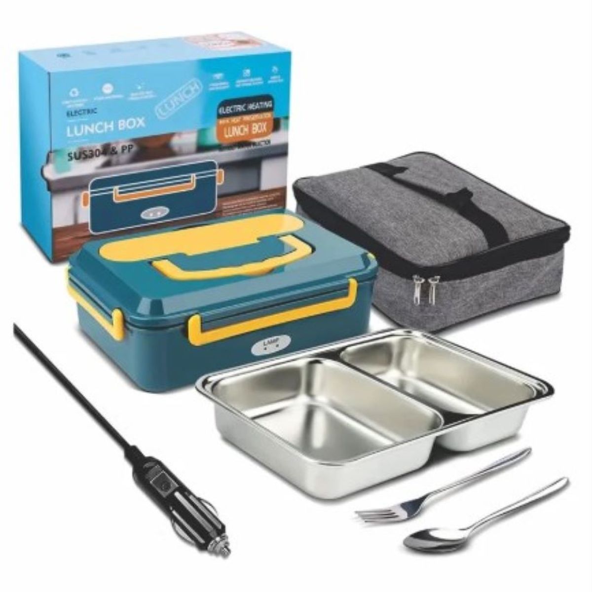 ZHOPI CO - Lonchera Termica Electrica Portatil Con Separadores