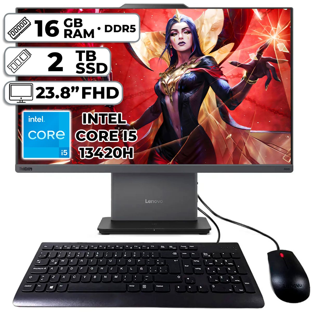 LENOVO - TODO EN UNO LENOVO NEO 50A GEN5 INTEL CORE I5-13420H 16GB RAM 2TB SSD 238″ FHD