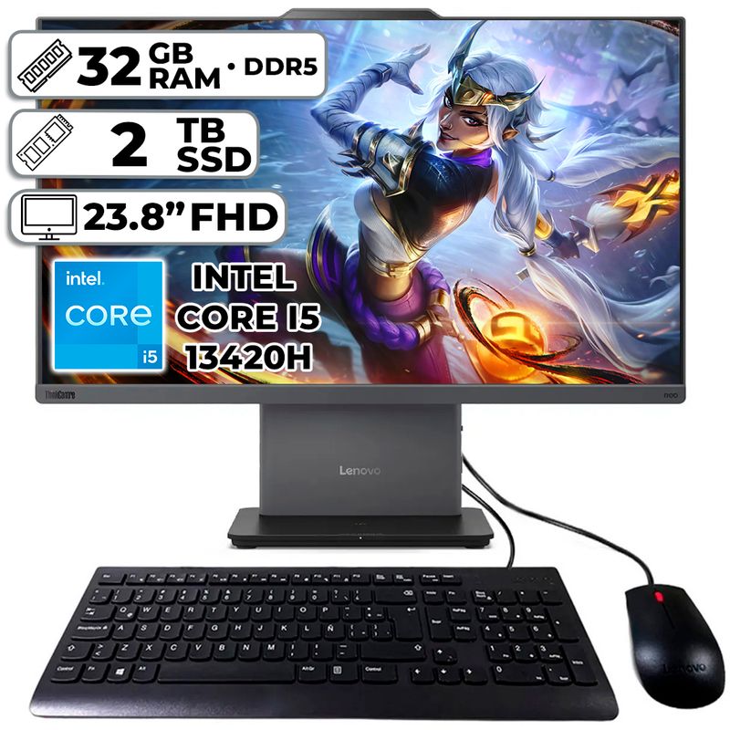 LENOVO - TODO EN UNO LENOVO NEO 50A GEN5 INTEL CORE I5-13420H 32GB RAM 2TB SSD 238″ FHD