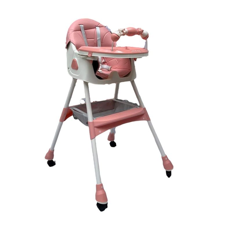 GENERICO - Silla Comedor Bebe 2 En 1 Reclinable Plegable Doble Bandeja