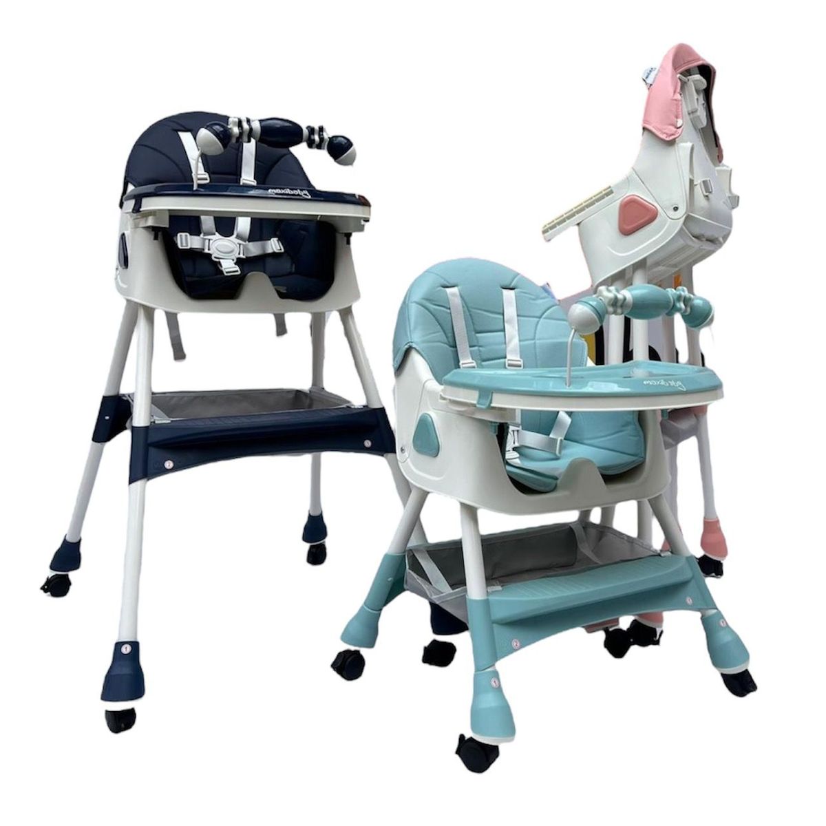 GENERICO - Silla Comedor Bebe 2 En 1 Reclinable Plegable Doble Bandeja