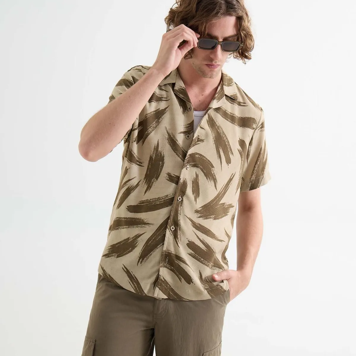 SEVEN SEVEN - Camisa De Hombre  Color Verde Marca Seven Seven #45012159