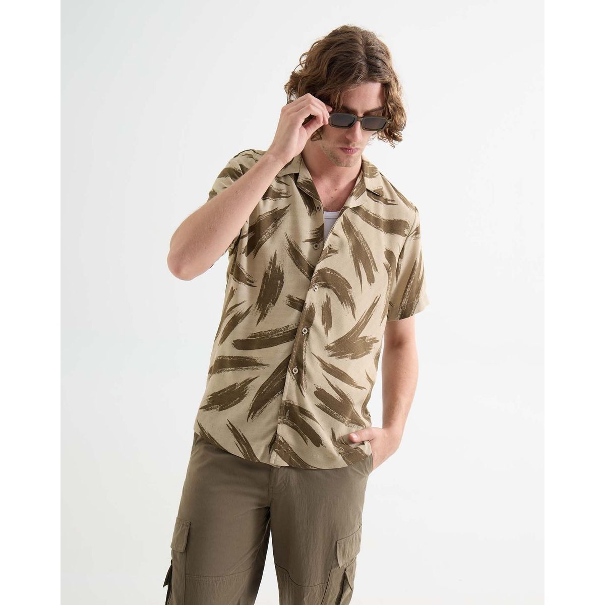 SEVEN SEVEN - Camisa De Hombre  Color Verde Marca Seven Seven #45012159