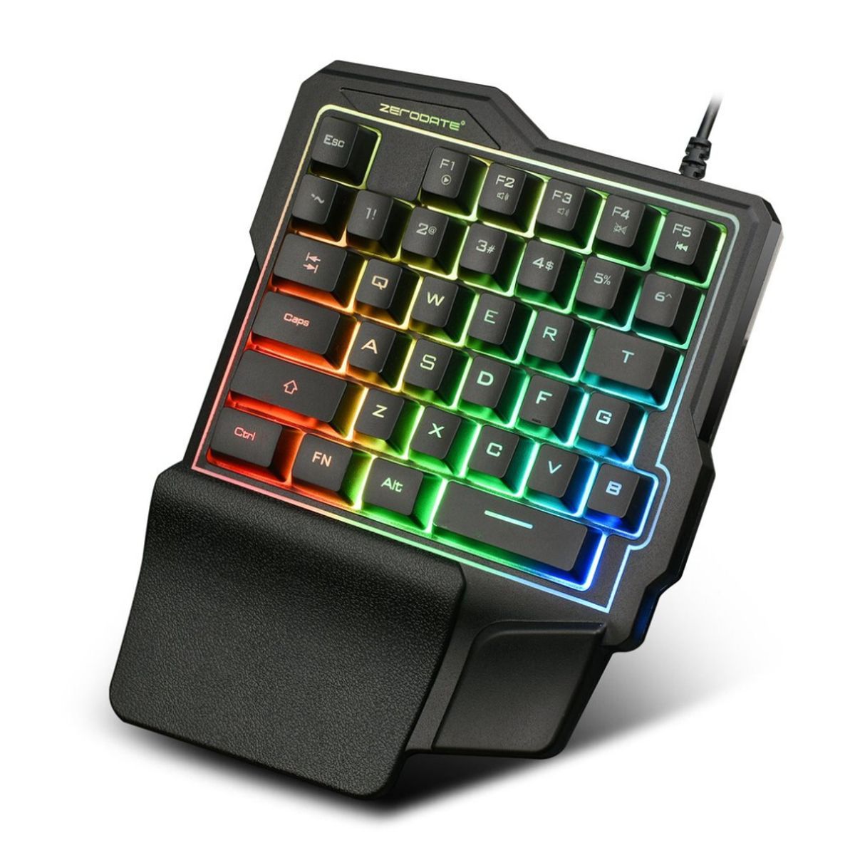 GENERICO - Teclado Gamer Una Mano 35 Teclas K7 Retroiluminado Membrana
