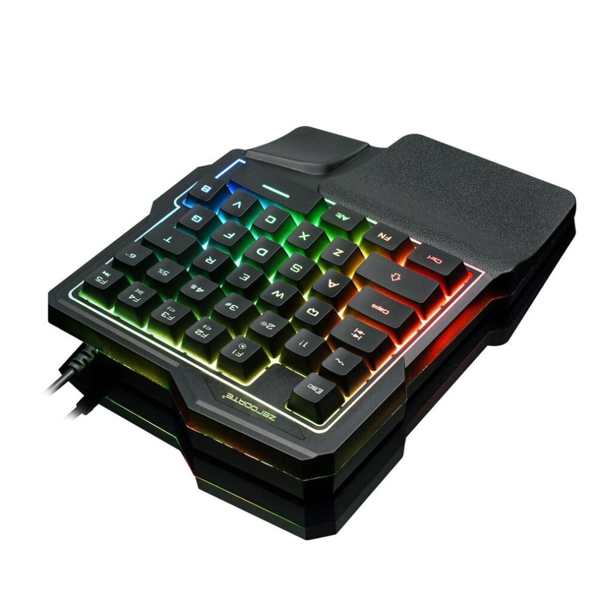 GENERICO - Teclado Gamer Una Mano 35 Teclas K7 Retroiluminado Membrana