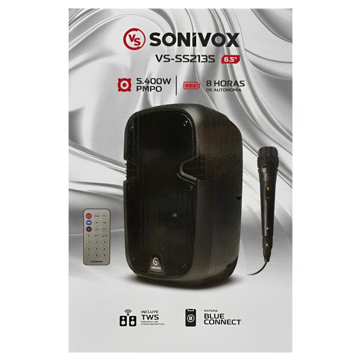 SONIVOX - Parlante Recargable Sonivox Bluetooth 6.5 Pulgadas Dura 8hrs