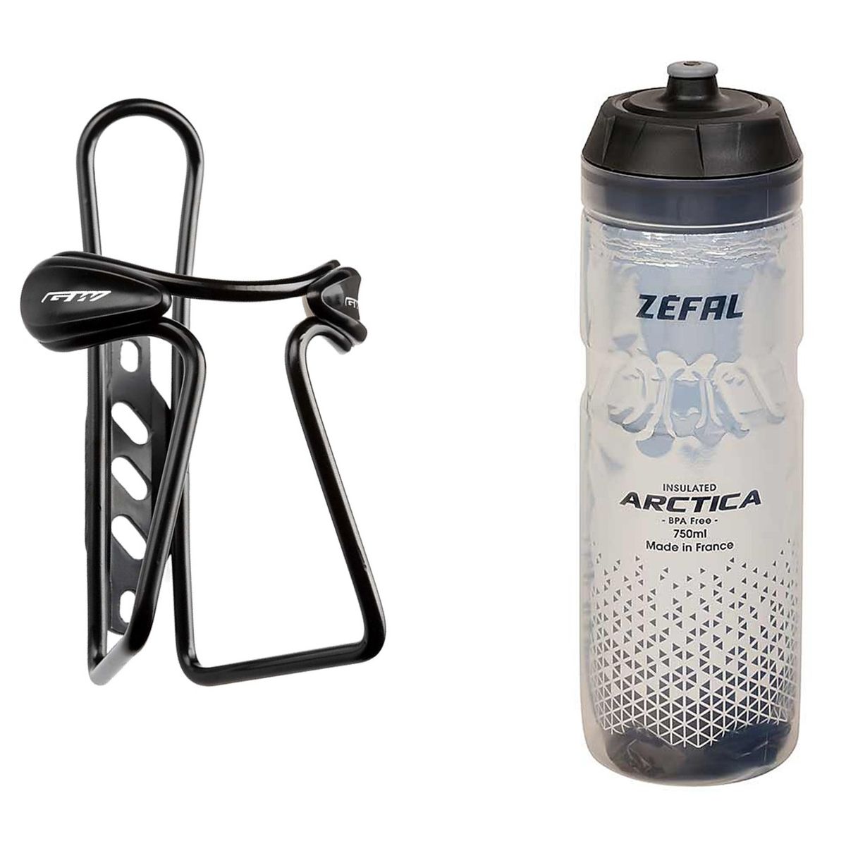 GW - Portacaramañola Aluminio + Caramañola Térmica Bicicleta