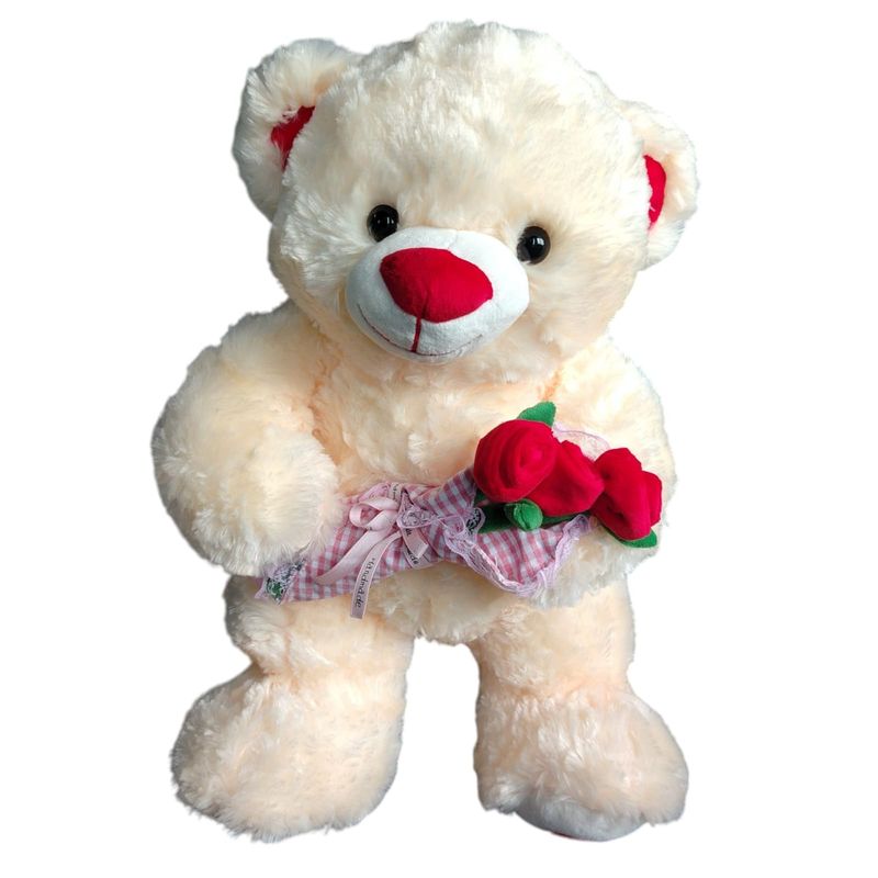 GENERICO - Peluche Osito con Rosas  Color Beige