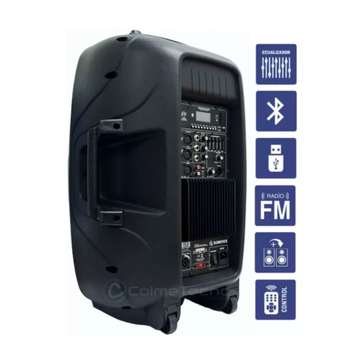 SONIVOX - Cabina De Sonido Profesional Activa Sonivox 120w + Micrófono