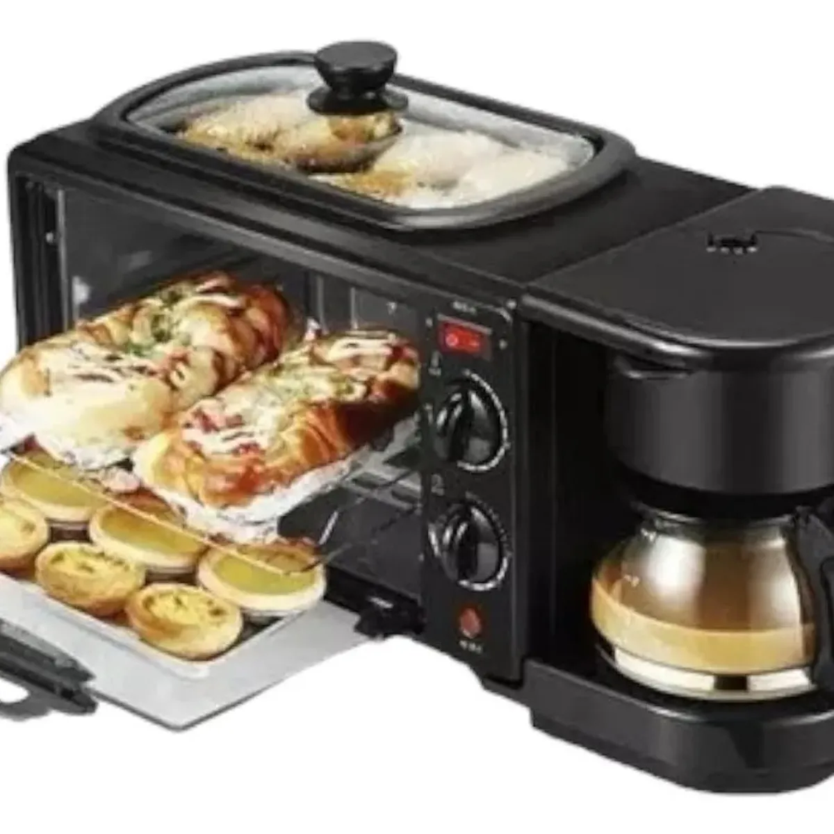 SOKANY - Horno Eléctrico Tostador Sokany Cafetera Parrilla 3 En 1