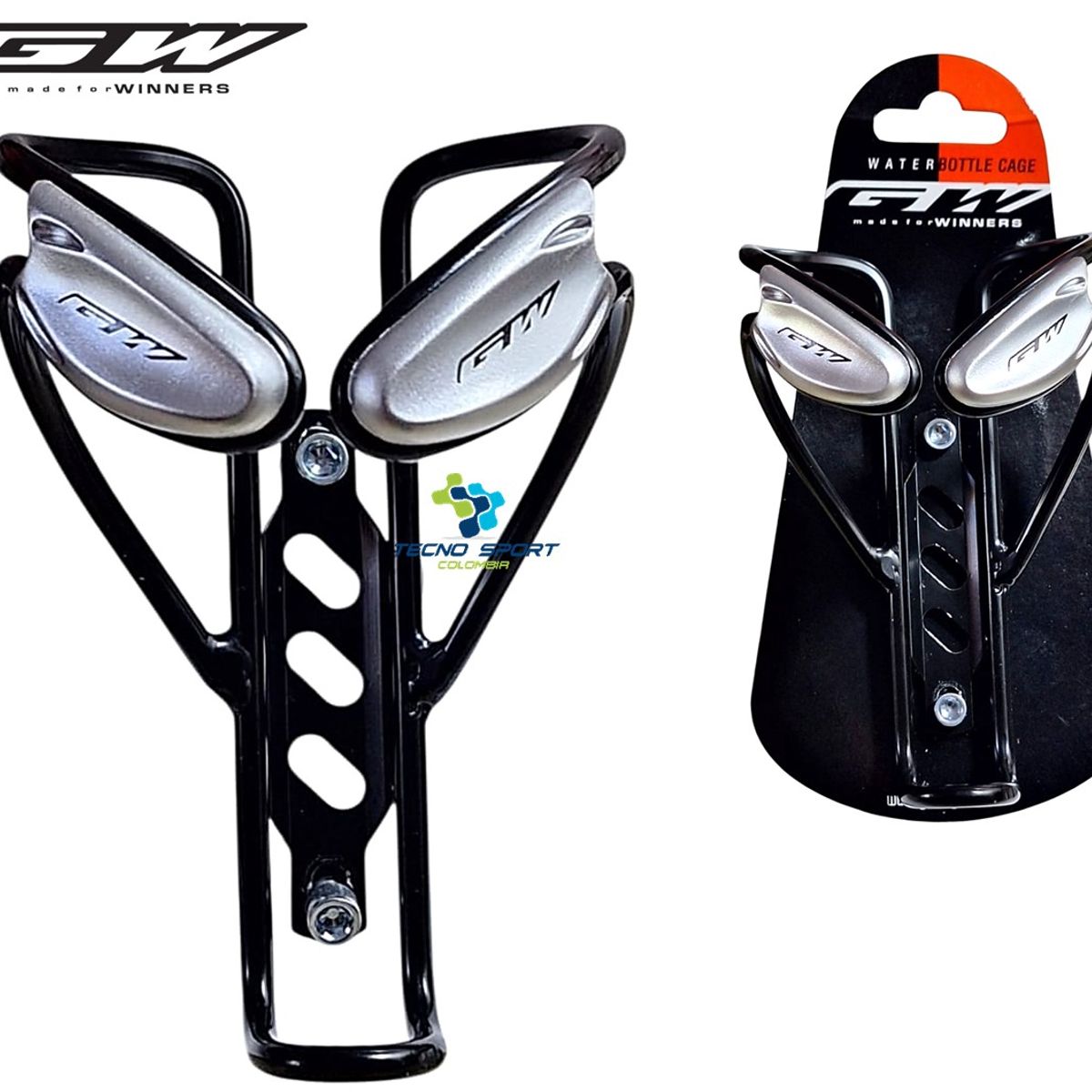 GW - Porta Caramañola Bicicleta Gw Soporte Aluminio X2 Unidades