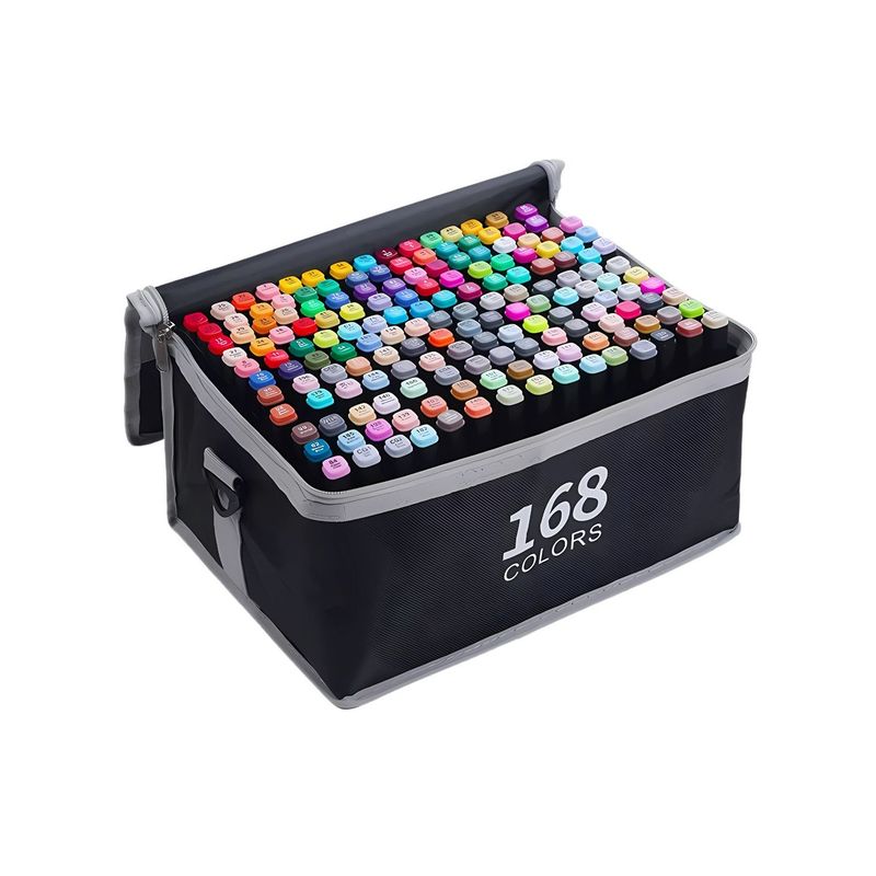 GENERICO - Marcadores X 168 Colores Doble Punta Dibujos Base De Alcohol