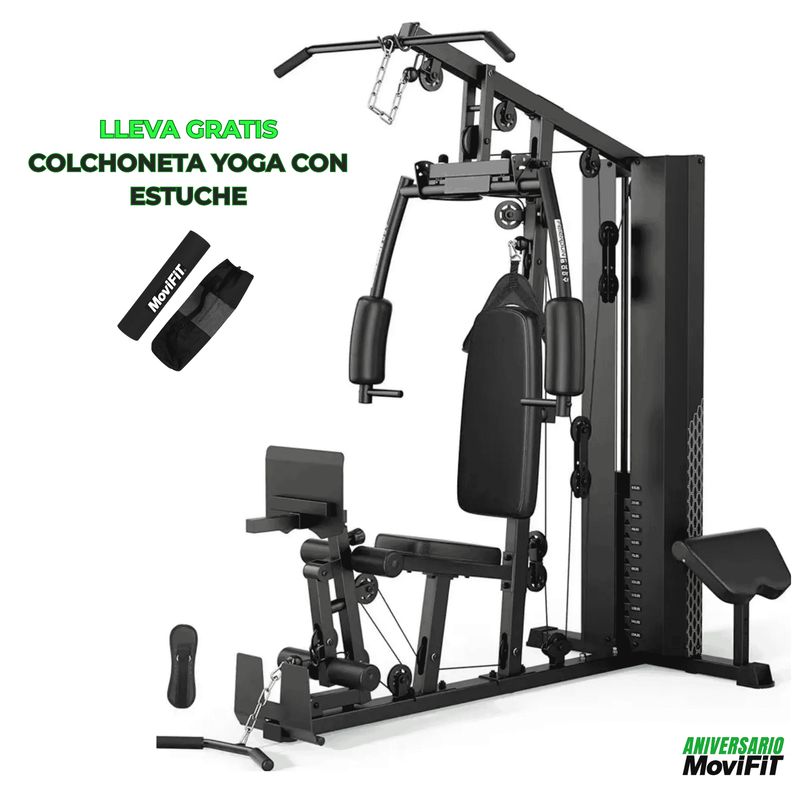 MOVIFIT - Multigimnasio LD6001 72kg con Predicador y Prensa de Piernas