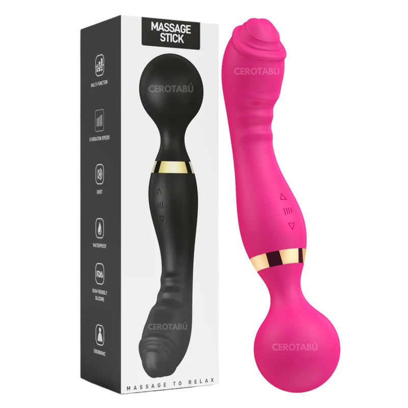 GENERICO - Vibrador 2en1 Masajeador Clítoris Hitachi PuntoG Gama Alta Fucsia